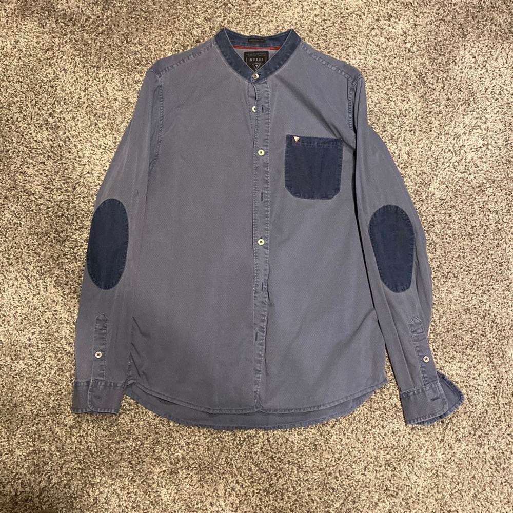 Guess Mandarin style button up denim